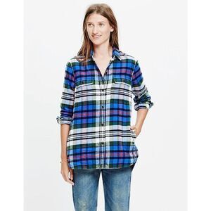 Madewell Flannel Ex-Boyfriend Shirt in Larchmont Plaid Size XS‎